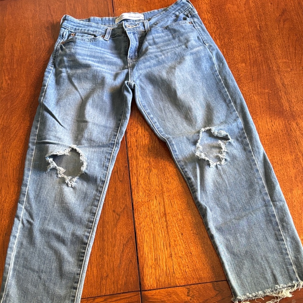 Signature by Levi Strauss Light Blue Distressed Jeans